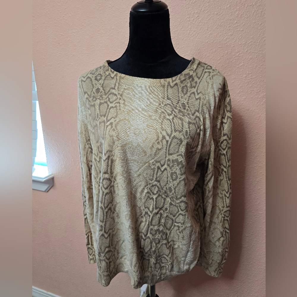 Snake Print Long Sleeve Top